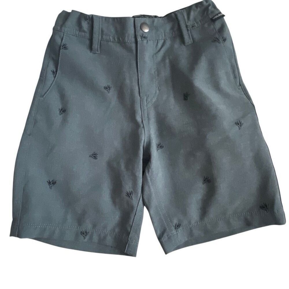 EUC! Volcom Blue Hybrid Shorts w/Blue Bird of Paradise Print- Size 6
